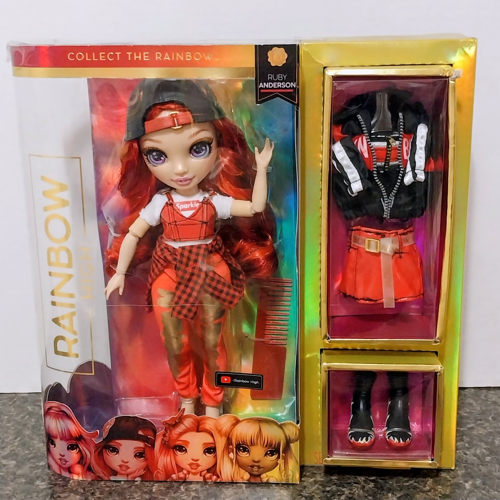 Rainbow High Fashion Doll with Red and Black Outfit
